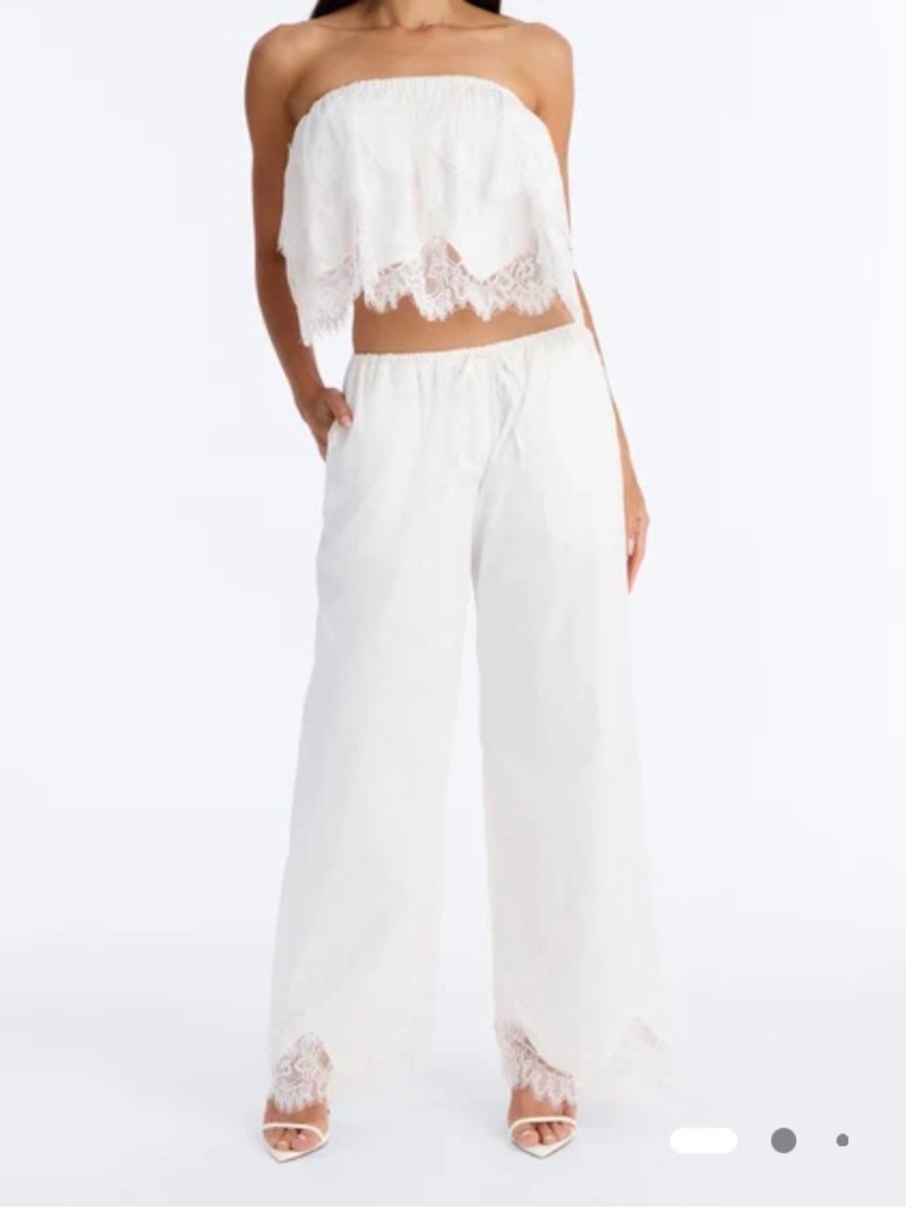 Noelle Poplin Lace Pant Set- Fashion Nova